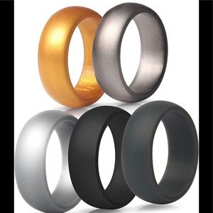 ThunderFit Mens Silicone Wedding Rings Wedding